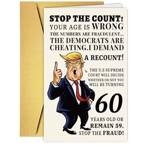 Funny 60th Birthday Card, Hilarious 60 Years Old Birthday Card Gift Lot Of 10